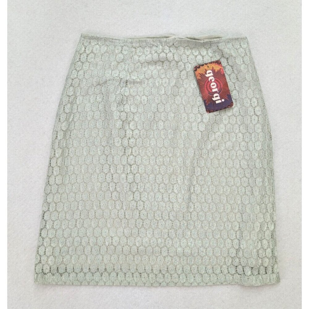 Georgi Women's Skirt Size Small Gray Lace Pencil Retro NEW